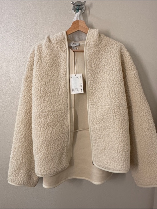 COS Jackets & Blazers - COS Cream Hooded Teddy Jacket